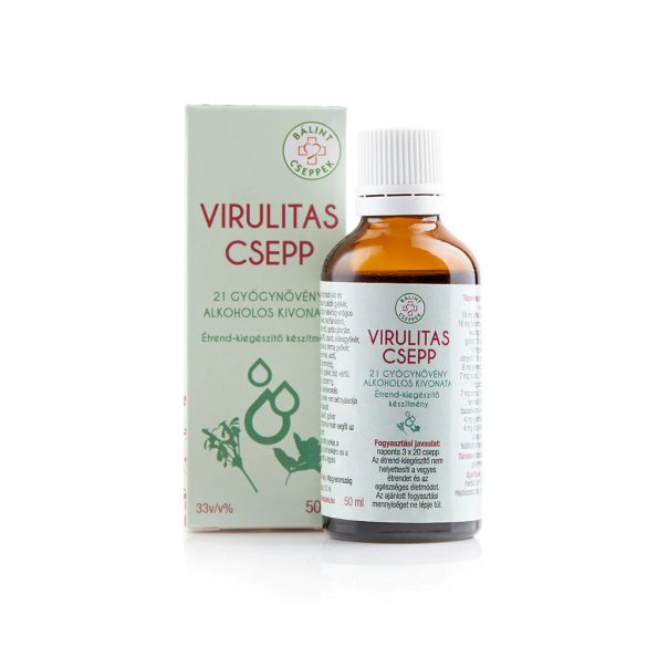 Bálint cseppek Virulitas csepp bodorrózsával, echinaceával, homoktövissel, pemetefűvel, tüdőfűvel 50 ml 