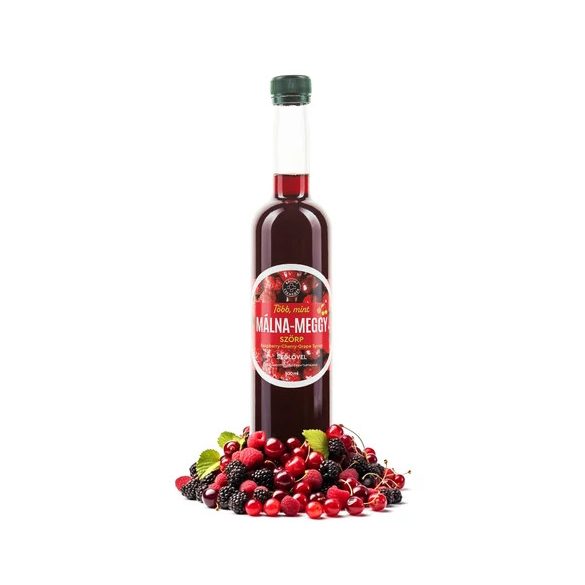 Bálint csemegék Több mint Málna-Meggy szörp cukormentes 500 ml