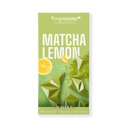   Benjamissimo bio vegán fehér csokoládé matcha tea és citrom 70 g