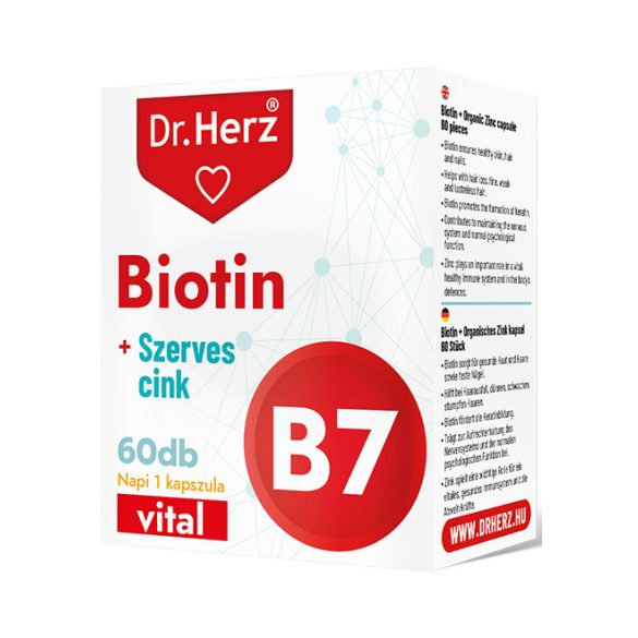 Dr. Herz Biotin 900 µg + szerves Cink kapszula 60 db