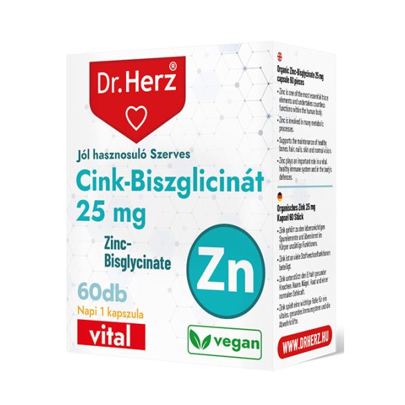 Dr. Herz Cink-Biszglicinát 25 mg kapszula 60 db