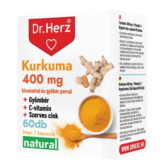 Dr. Herz Kurkuma 400 mg + Gyömbér kapszula 60 db