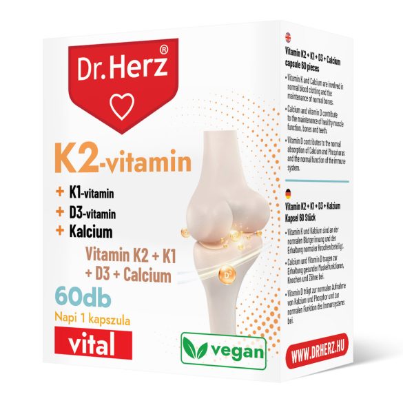 Dr. Herz K2-vitamin 150 mcg + K1 + D3 + Kálcium szerves kapszula 60 db