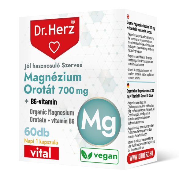Dr. Herz Magnézium-Orotát 700 mg + B6-vitamin kapszula 60 db