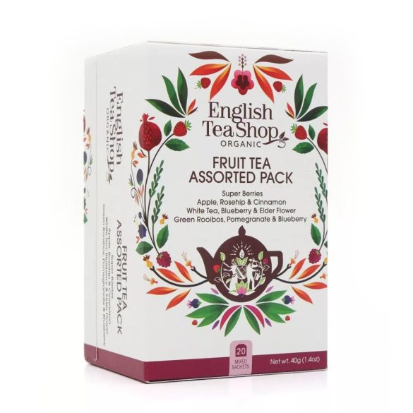 English Tea Shop Bio & FairTrade Gyümölcsös teaválogatás 4 féle ízzel 20 filter 40 g