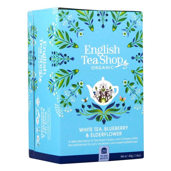 English Tea Shop Bio & FairTrade Fehér tea áfonya- bodza 20 filter 40 g