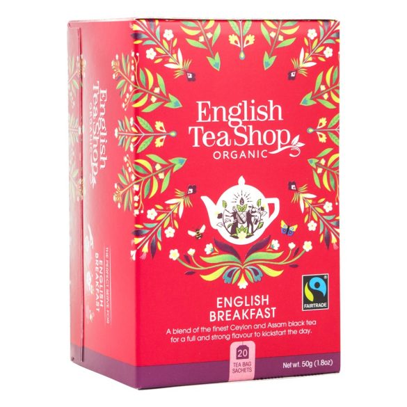 English Tea Shop Bio & FairTrade English Breakfast ceyloni fekete tea 20 filter 50 g