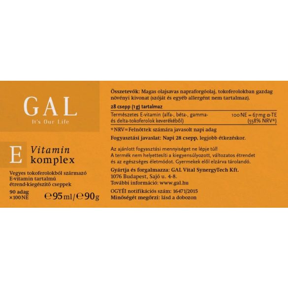 GAL E-vitamin komplex csepp 95 ml