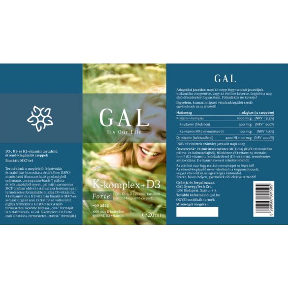 GAL K-komplex+D3-vitamin Forte csepp 20 ml