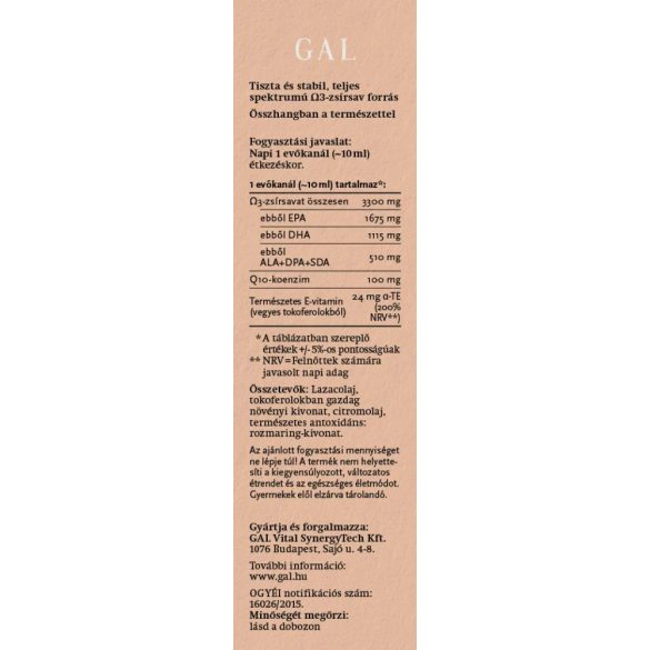 GAL Q10 koenzimes lazacolaj 250 ml