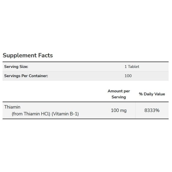 NOW B1 (Thiamine) 100 mg tabletta 100 db