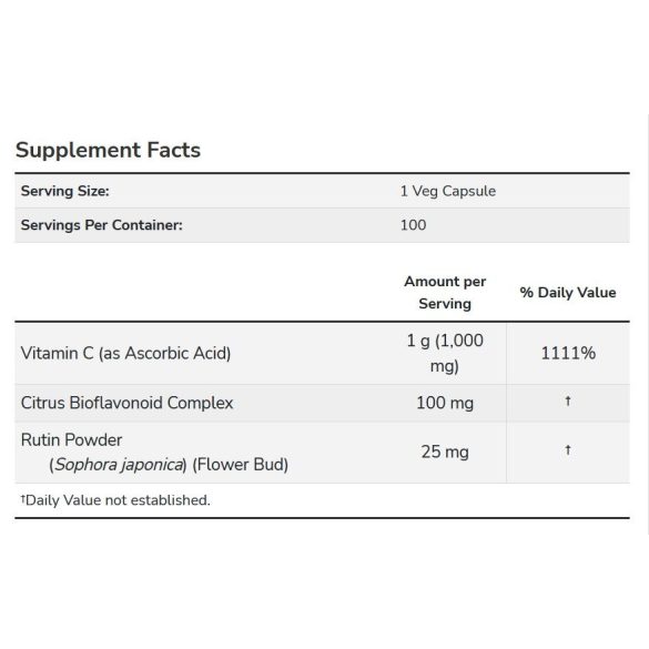 NOW C-1000 C-vitamin citrus bioflavonoiddal és rutinnal kapszula 100 db