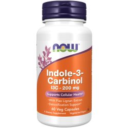   NOW Indole-3-Carbinol (I3C) 200 mg + len lignán kivonat kapszula 60 db