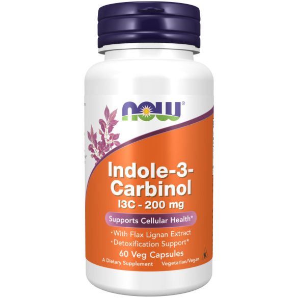 NOW Indole-3-Carbinol (I3C) 200 mg + len lignán kivonat kapszula 60 db