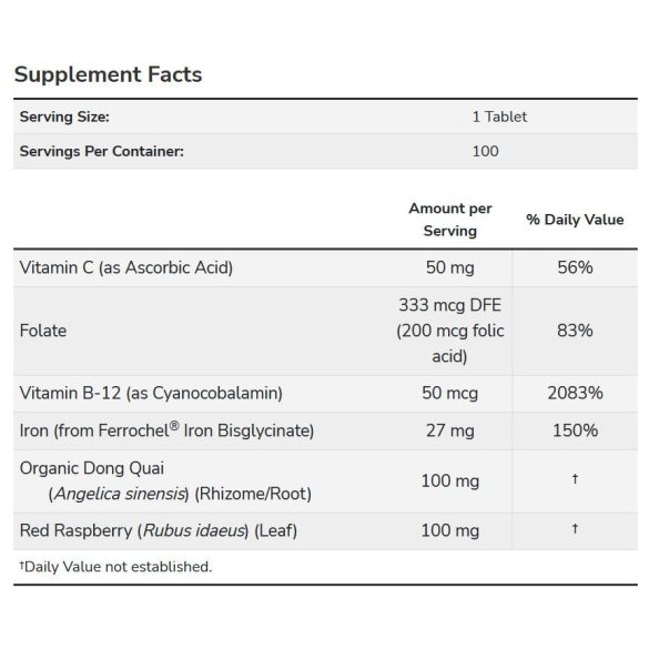 NOW Iron Complex (27 mg szerves vas) tabletta 100 db