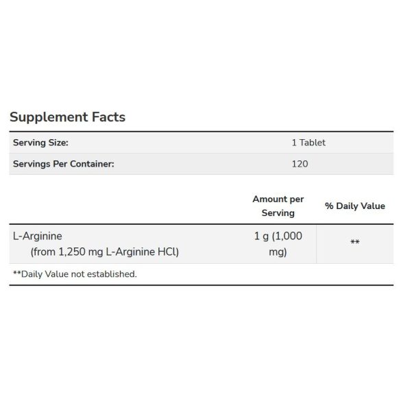 NOW L-Arginine 1000 mg Double Strength tabletta 120 db