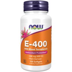   NOW E-vitamin 400 NE (természetes tokoferolok) lágykapszulában 100 db