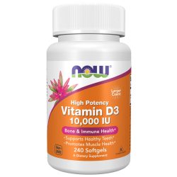 NOW D3-vitamin 10.000 NE lágykapszula 240 db