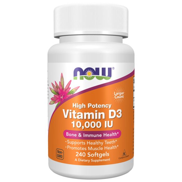 NOW D3-vitamin 10.000 NE lágykapszula 240 db