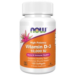 NOW D-3 vitamin 10.000 NE lágykapszula 120 db