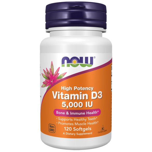 NOW D3-vitamin 5.000 NE lágykapszula 120 db