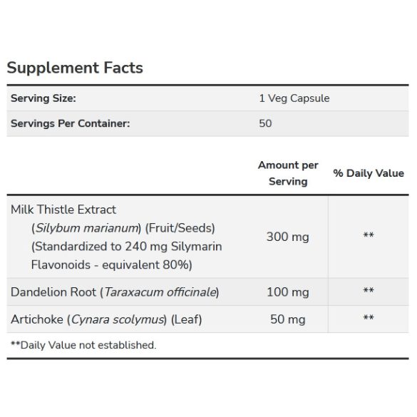 NOW Milk Thistle (Máriatövis) extr. 300 mg Silymarin 240 mg kapszula 50 db