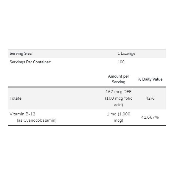 NOW B12-vitamin 1000 mcg +folsav szopogató tabletta 100 db