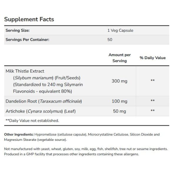 NOW Milk Thistle (Máriatövis) extr. 300 mg Silymarin 240 mg kapszula 100 db