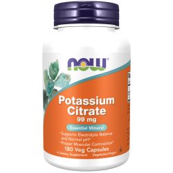   NOW Potassium Citrate 99 mg elemi kálium (szerves kálium-citrát) kapszula 180 db