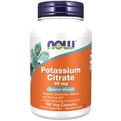   NOW Potassium Citrate 99 mg elemi kálium (szerves kálium-citrát) kapszula 180 db