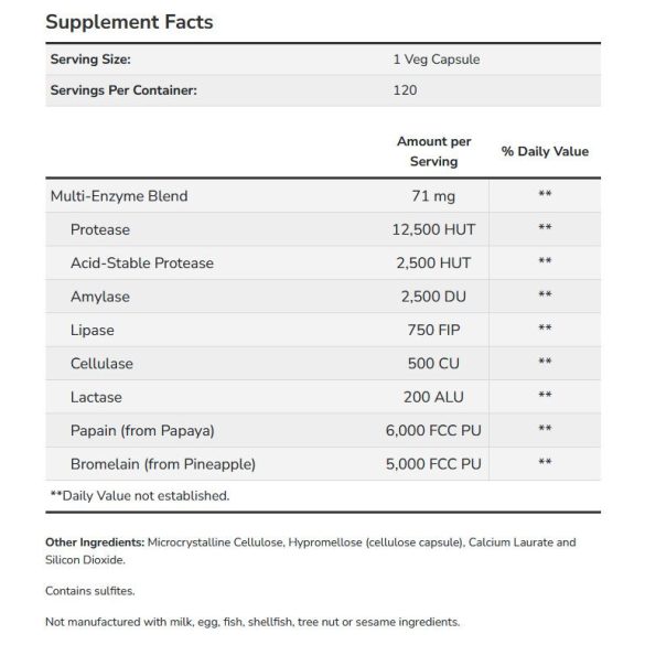 NOW Plant Enzymes (növényi enzimek) kapszula 120 db