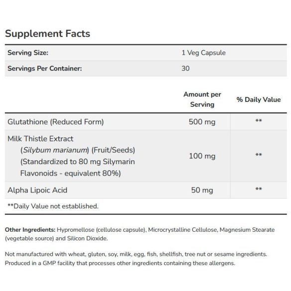 NOW Glutathione 500 mg kapszula 30 db