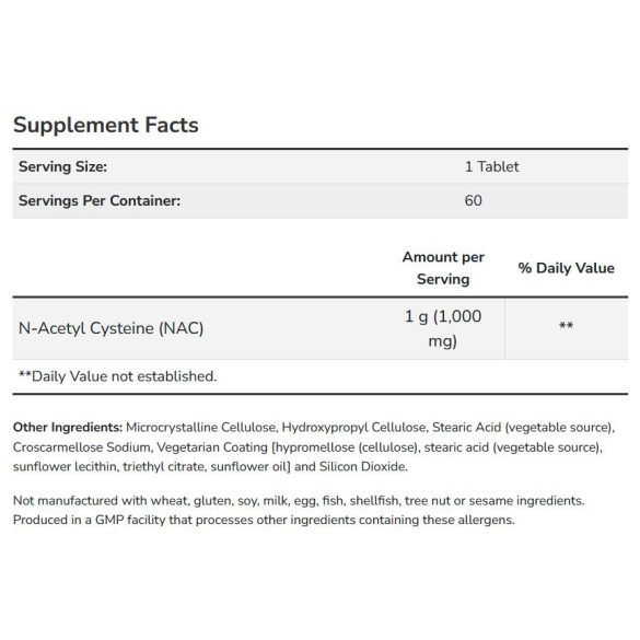 NOW NAC 1000 mg tabletta 60 db