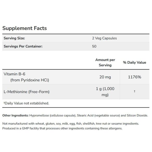 NOW L-Methionine 500 mg kapszula 100 db