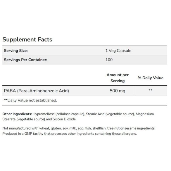 NOW PABA 500 mg kapszula 100 db