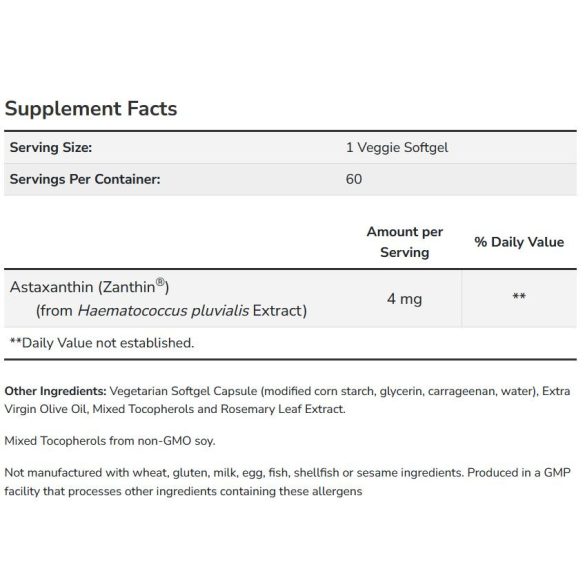 NOW Astaxanthin 4 mg lágykapszula 60 db