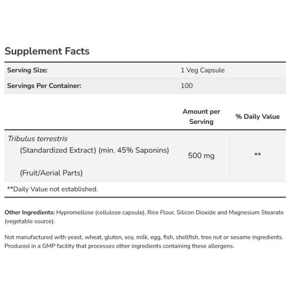 NOW Tribulus 500 mg (királydinnye) kapszula 100 db