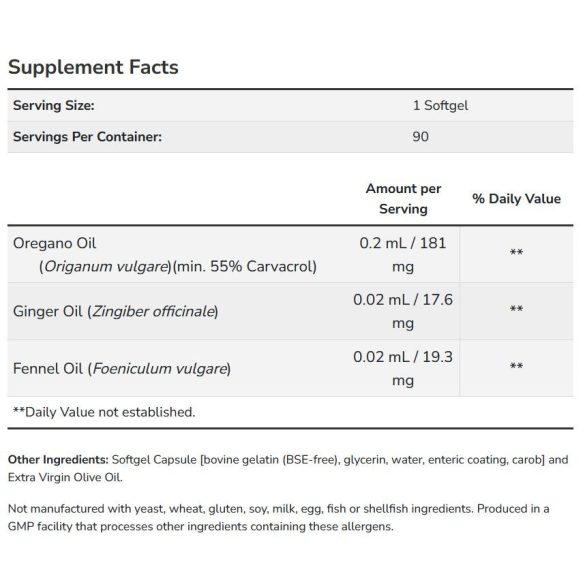 NOW Oregano Oil (oregánó olaj) lágykapszula 90 db