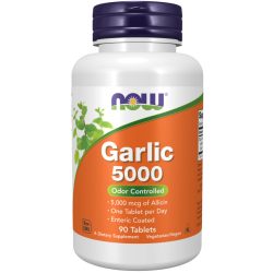   NOW Garlic 5000 mcg Allicin tartalommal (szagkontrollált fokhagyma) tabletta 90 db