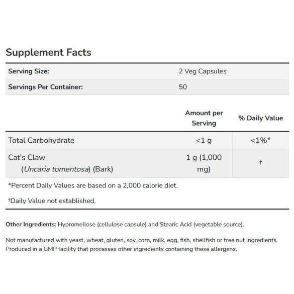 NOW Cat's Claw 500 mg (macskakarom) kapszula 100 db