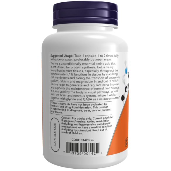 NOW Taurine Double Strength 1000 mg kapszula 100 db