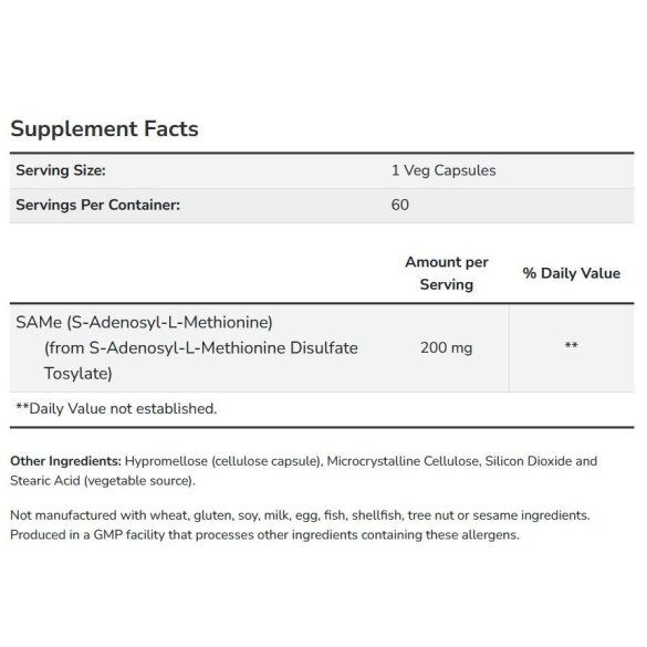 NOW SAMe (S-adenozil-metionin) 200 mg kapszula 60 db