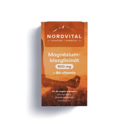   Nordvital Magnézium-biszglicinát 800 mg + B6 "Fully reacted" kapszula 90 db