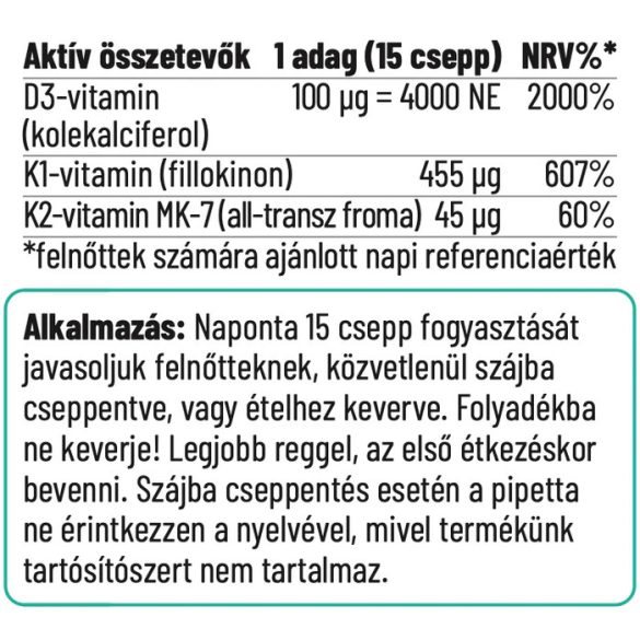 Nordvital D3+K2-vitamin csepp 30 ml