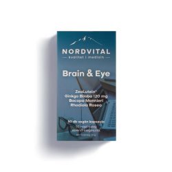   Nordvital Brain and Eye Rhodiola, Bacopa, Ginkgo kivonattal, A-vitaminnal, luteinnel és zeaxantinnal lágyzselatin kapszula 50 db