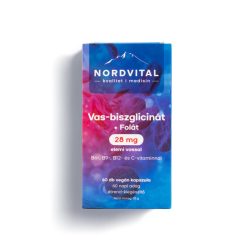   Nordvital Vas-biszglicinát + Folát + Metil B12 (elemi vas 28 mg ) kapszula 60 db