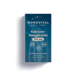   Nordvital Kalcium-biszglicinát 700 mg + D3 + K1 + K2 kapszula 60 db