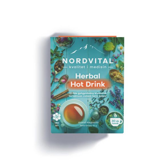 Nordvital Herbal Hot Drink forró italpor 10 féle 10:1 gyógynövény kivonattal tasak 30 db