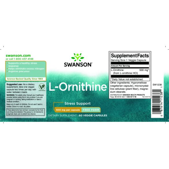 Swanson L-Ornitin 500 mg kapszula 60 db 