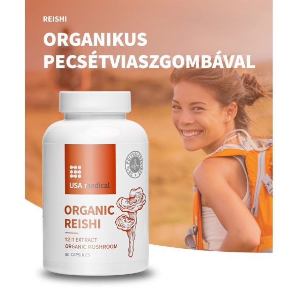 USA medical Pecsétviaszgomba (Reishi, Ganoderma) 12:1 kivonat BIO 350 mg acerolával kapszula 60 db 